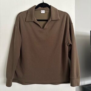 Dark Olive Long Sleeve Women's Top